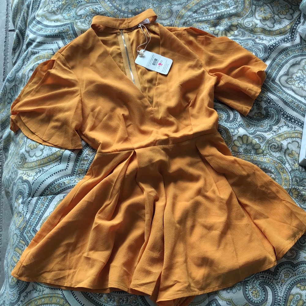 Mustard choker romper